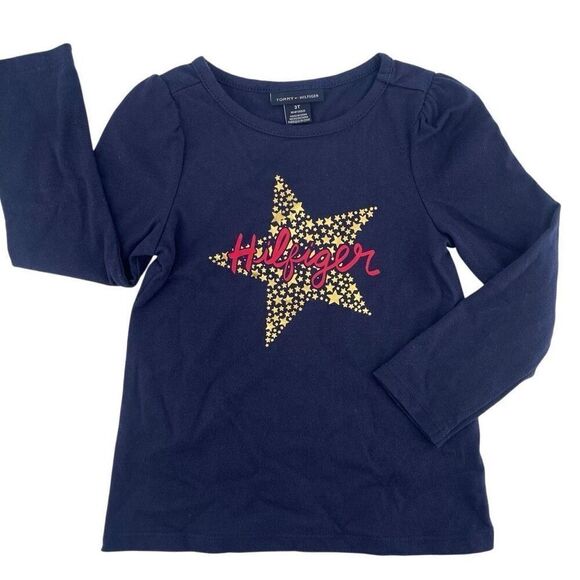 Tommy Hilfiger Toddler Girl’s Gold Star Long Sleeve Tee and Leggings Set 3T - Picture 2 of 15